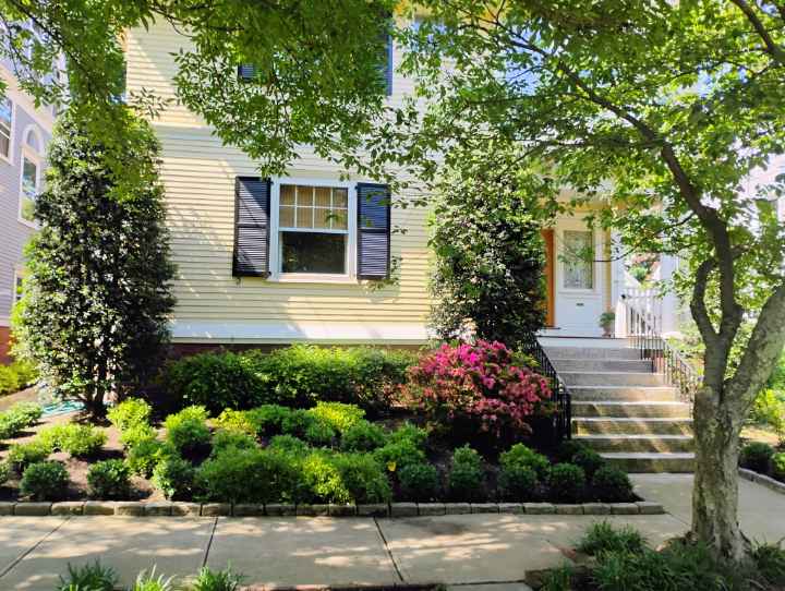 A formal garden in Providence RI