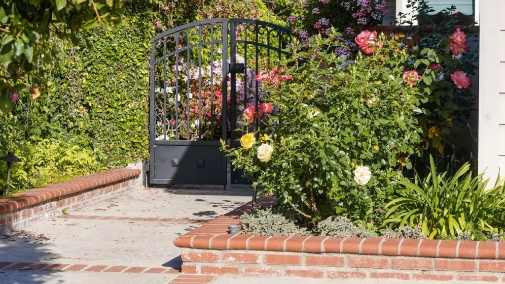 Garden design in front of the house
